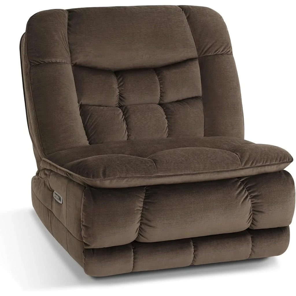MCombo Sillón reclinable de balanceo eléctrico sin brazos con doble motor de gran tamaño, reclinable sin brazos, perfecto para sala de estar, tela PR607