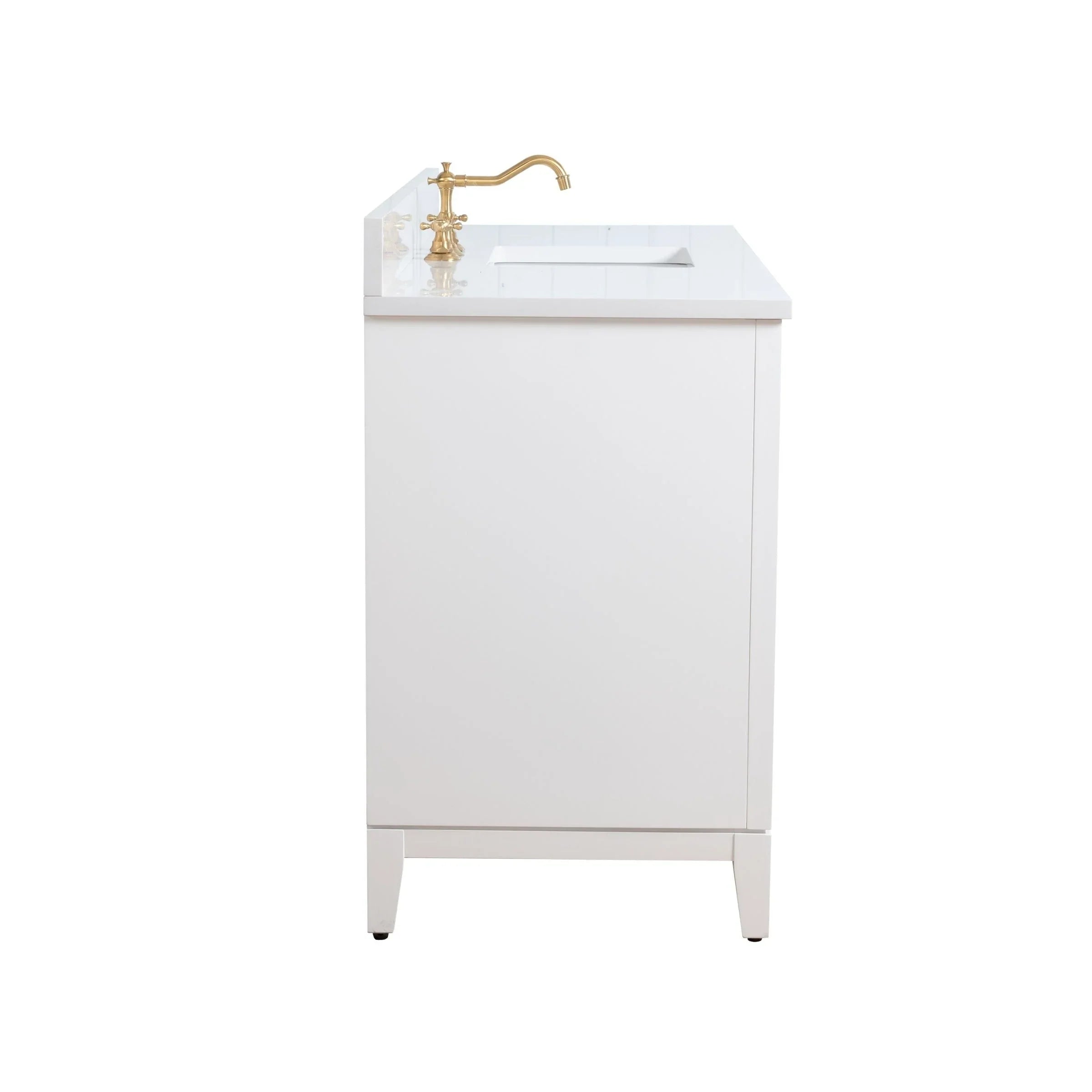 Mueble de baño Vanity Art con lavabo de cerámica y encimera de mármol de ingeniería