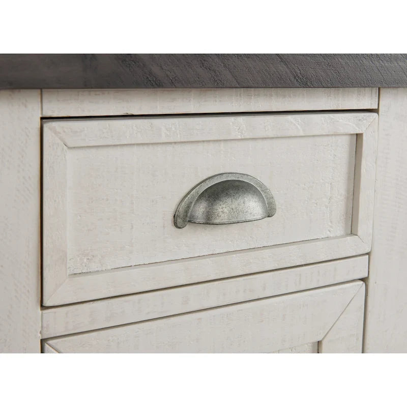Mesa auxiliar Monterey de madera maciza con tomas de corriente ocultas