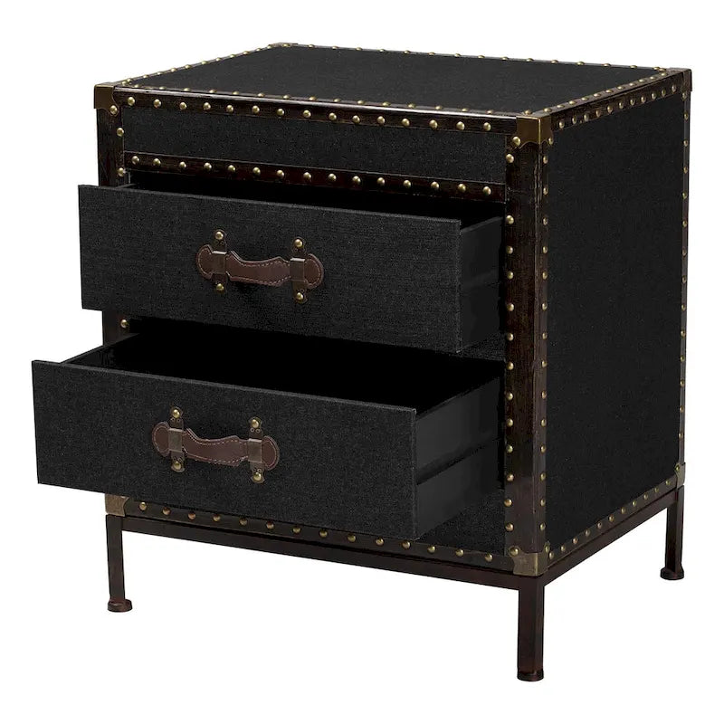 Baúl de mesa auxiliar de lona vintage Laura