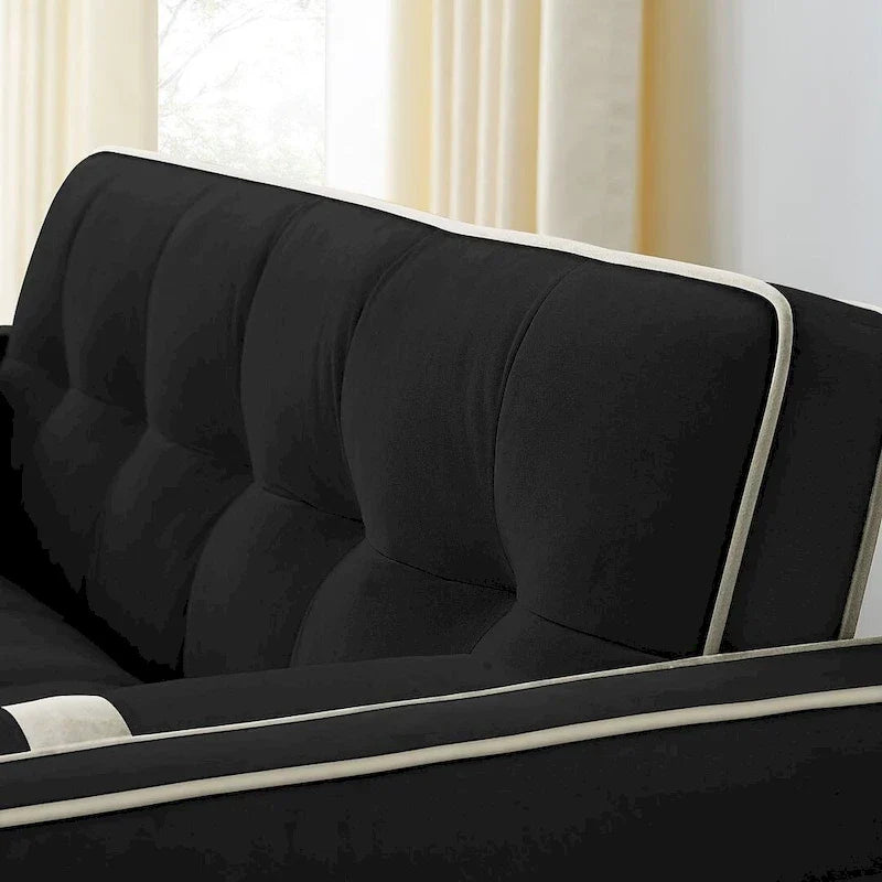 Sofá Cama Extraíble Multifuncional de Terciopelo con Respaldo Reclinable Ajustable con Almohadas - N/A