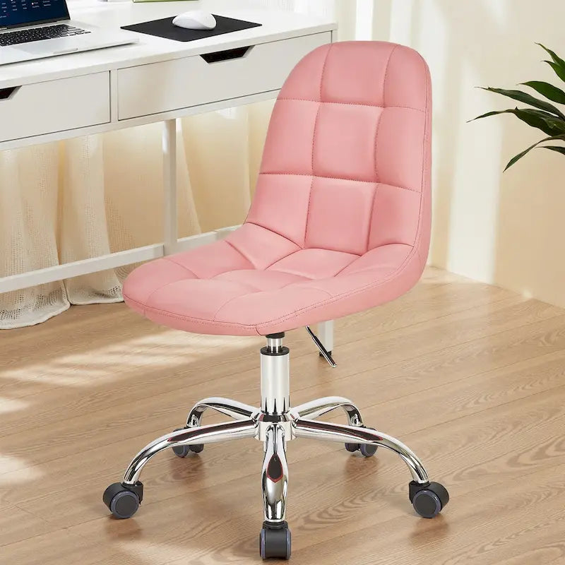 Silla de oficina en casa sin brazos Javlergo, silla de escritorio de computadora con ruedas y altura ajustable