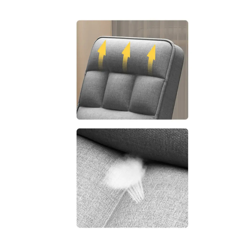 Silla de oficina moderna tapizada en gris con 4 patas