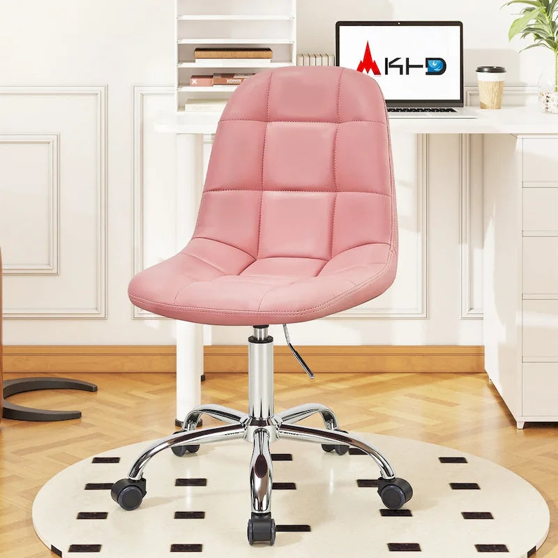 Silla de oficina en casa sin brazos Javlergo, silla de escritorio de computadora con ruedas y altura ajustable