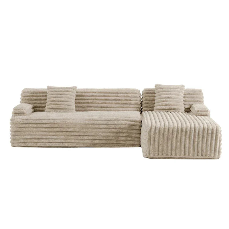 Sofá seccional Cloud, sofá moderno tapizado con 2 cojines, sofá de combinación libre, sofá seccional modular en forma de L