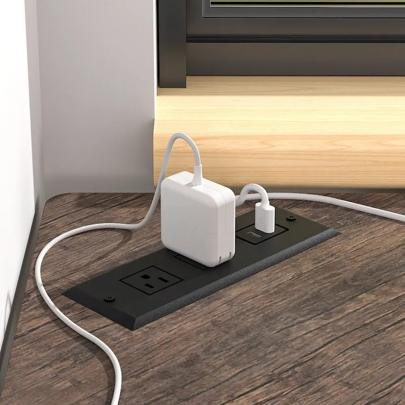 Escritorio de esquina, escritorio pequeño con enchufes, mesa de esquina para espacios pequeños, escritorio de computadora con puertos USB, escritorio triangular con almacenamiento