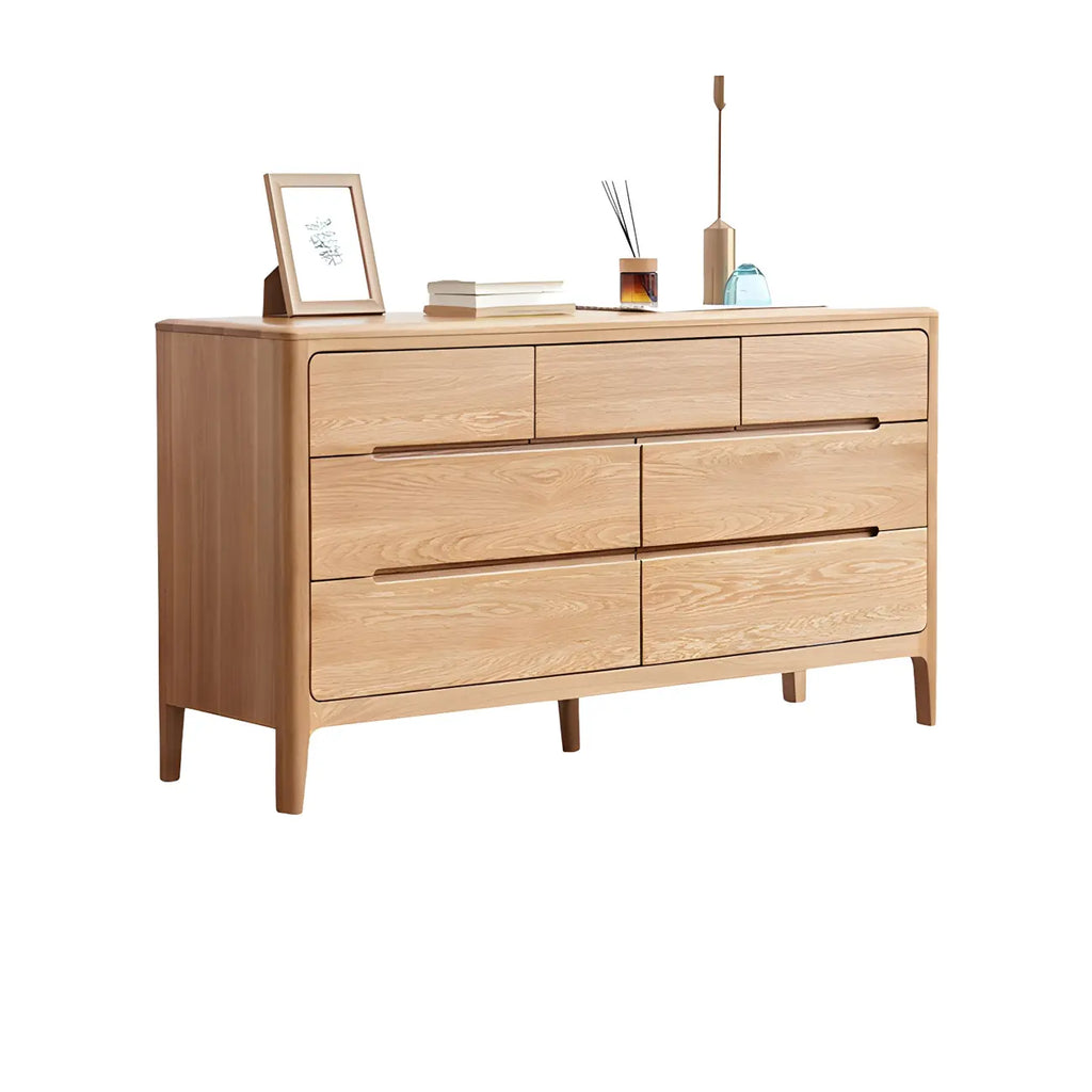 Cómoda doble tradicional de madera de roble natural para dormitorio