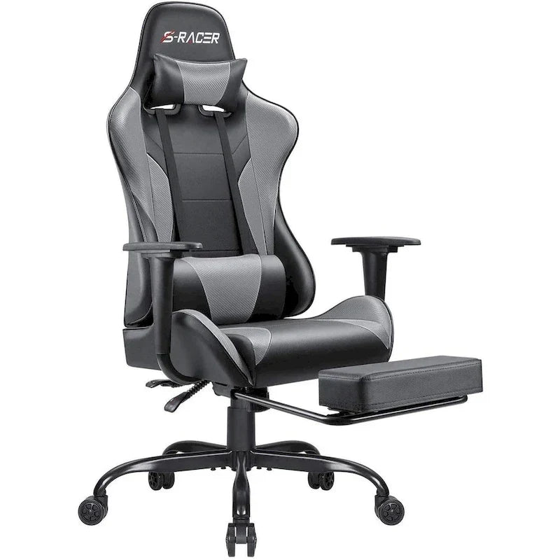 Silla Gamer con Reposapiés - Silla de Escritorio Ergonómica