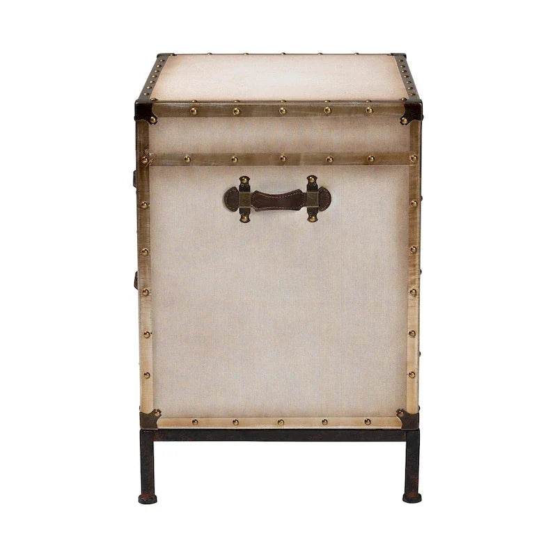Baúl de mesa auxiliar de lona vintage Laura
