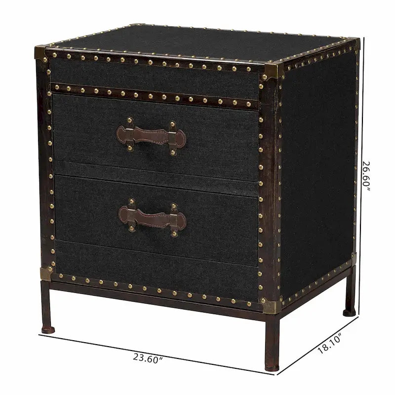 Baúl de mesa auxiliar de lona vintage Laura