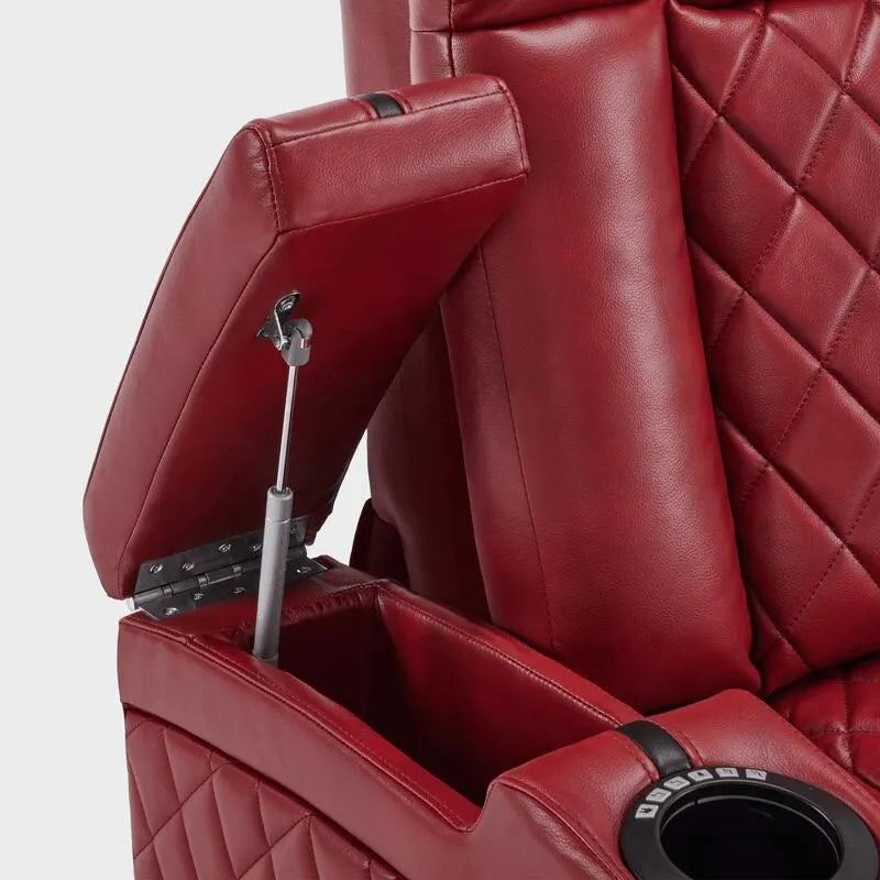 MCombo Sillón reclinable eléctrico con reposacabezas ajustable, asiento de cine en casa de dos motores con puerto USB, cuero transpirable HTS411