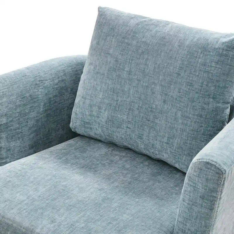 Juego de sillones giratorios tapizados en chenilla moderna, juego de sillones giratorios modernos para sala de estar