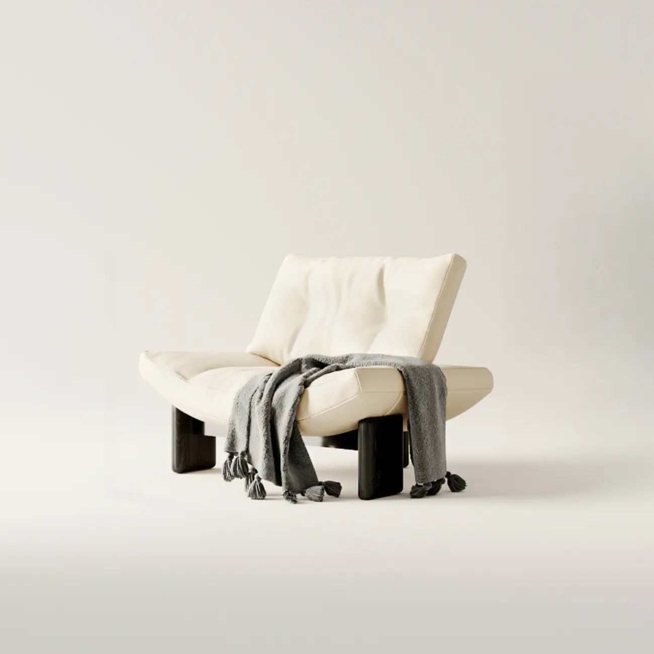Sillón decorativo de chenilla sin brazos, tapizado, negro contemporáneo