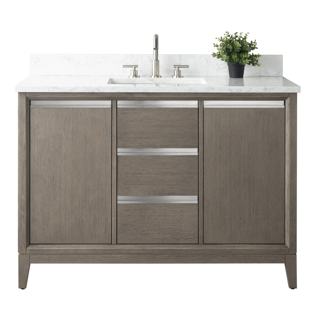 Mueble de baño Vanity Art con lavabo de cerámica y encimera de mármol de ingeniería