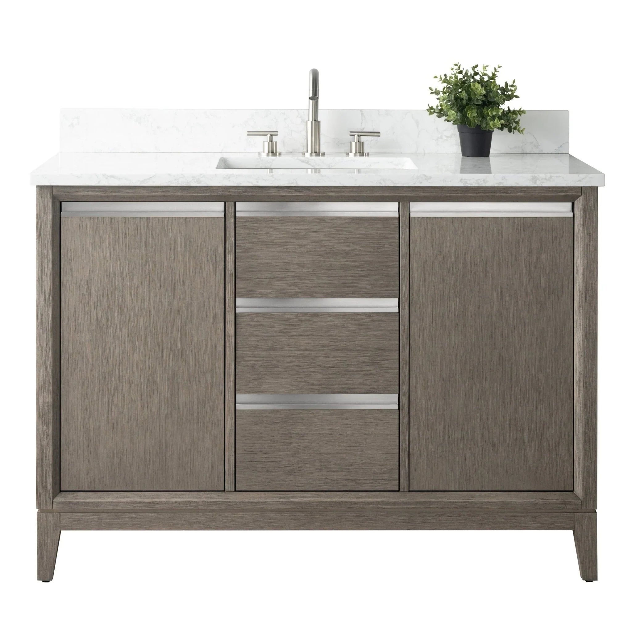 Mueble de baño Vanity Art con lavabo de cerámica y encimera de mármol de ingeniería
