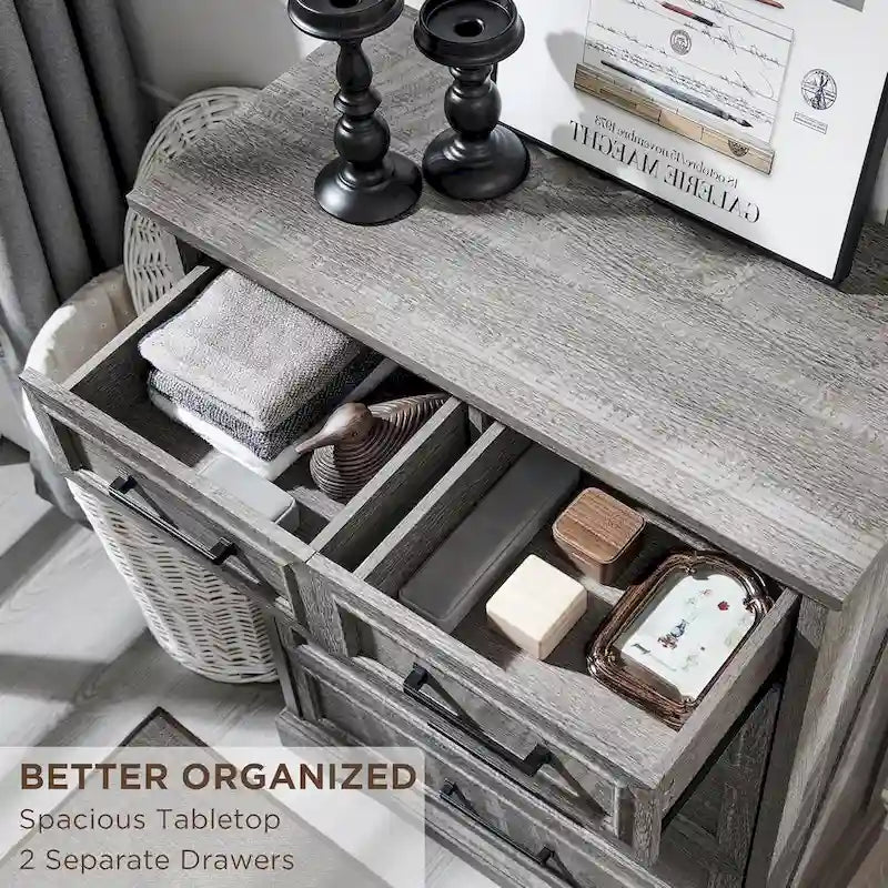 Cómodas de 6 cajones estilo rústico, de madera para dormitorio